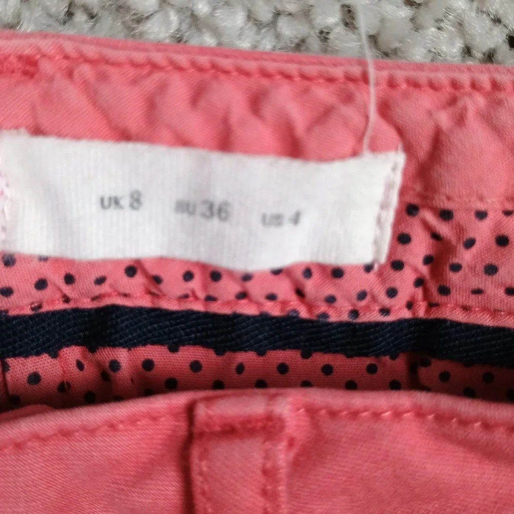 Joules Cruise Chino Shorts Women Size 4 Redsky Pink Cotton Stretch Embroidered